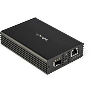 StarTech.com MCM10GSFP Transceiver/Media Converter - 1 Port(s) - 1 x Network (RJ-45) - Optical Fiber, Twisted Pair - Singl