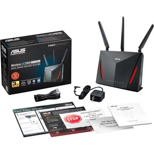 Asus RT-AC86U IEEE 802.11ac Ethernet Wireless Router - 2.40 GHz ISM Band - 5 GHz UNII Band - 362.50 MB/s Wireless Speed - 