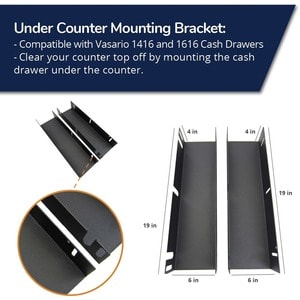 APG Cash Drawer Mounting Bracket for Cash Drawer - Black - 1