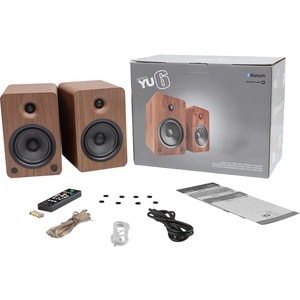 Kanto YU6 Bluetooth Speaker System - 100 W RMS - Walnut - Bookshelf - 50 Hz to 20 kHz