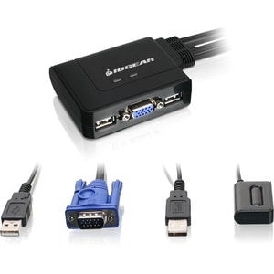 IOGEAR 2-Port VGA and DisplayPort KVM Switch Kit - 2 Computer(s) - 2048 x 1536 - 2 x USB2 x VGA - 2 x DisplayPort