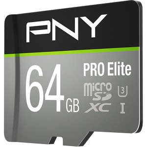 PNY PRO Elite 64 GB Class 10/UHS-I (U3) microSDXC - 100 MB/s Read - 90 MB/s Write