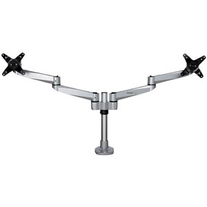 StarTech.com ARMDUALPS Desk Mount for Monitor - Silver - TAA Compliant - 2 Display(s) Supported - 68.6 cm (27") Screen Sup