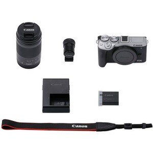 Canon EOS M6 Mark II 32.5 Megapixel Mirrorless Camera with Lens - 0.71" - 5.91" - Silver - Autofocus - 3" Touchscreen LCD 