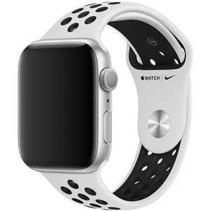 Apple 44mm Pure Platinum/Black Nike Sport Band - S/M & M/L - Fluoroelastomer