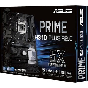 Asus Prime H310-PLUS R2.0 Desktop Motherboard - Intel Chipset - Socket H4 LGA-1151 - ATX - Core i7 Processor Supported - 3