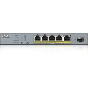 Conmutador Ethernet ZYXEL GS1350-6HP 5 Puertos Gestionable - 2 Capa compatible - Modular - Par trenzado, Fibra Óptica - Mo