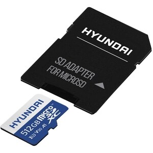 Hyundai 512GB microSDXC UHS-1 Memory Card with Adapter, 95MB/s (U3) 4K Video, Ultra HD, A1, V30 - Up to 90MB/s write speed