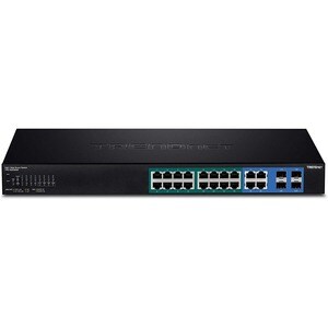 TRENDnet 20-Port Gigabit Web Smart 370W PoE+ Switch; TPE-1620WSF; 16 Gigabit PoE+ Ports; 4 Shared Gigabit Ports(RJ-45 or S