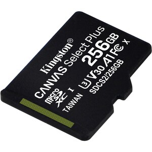 Kingston Canvas Select Plus 256 GB Class 10/UHS-I (U3) microSDXC - 1 Pack - 100 MB/s Read - 85 MB/s Write
