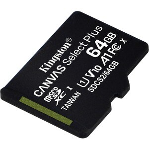 Kingston Canvas Select Plus 64 GB Class 10/UHS-I (U1) microSDXC - 1 Pack - 100 MB/s Read