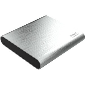 PNY Pro Elite 250 GB Portable Solid State Drive - 2.5" External - Brushed Silver - USB 3.1 (Gen 2) Type C - 880 MB/s Maxim