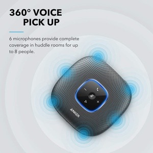 Anker PowerConf Bluetooth Speakerphone with 6 Microphones, Enhanced Voice Pickup, 24 Hour Call Time, Bluetooth 5, USB C Co