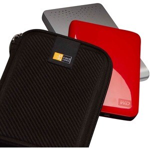 Case Logic EHDC-101-BLACK Portable Hard Drive Case - EVA Foam, Elastic, Mesh - Black