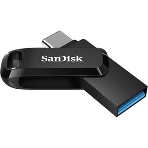 SanDisk Ultra Dual Drive Go 64 GB USB 3.1 Type C, USB Type A Flash Drive - Black - 150 MB/s Read Speed