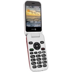 Doro 6620 Feature Phone - QVGA 320 x 240 - 3G - Red - Flip - 1 SIM Support - Rear Camera: 3 Megapixel - 800 mAh Battery