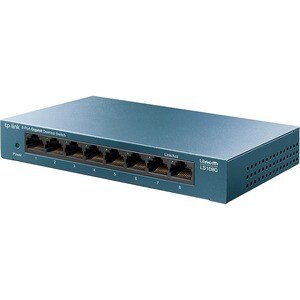 TP-Link LiteWave LS108G 8 Ports Ethernet Switch - 2 Layer Supported - Twisted Pair - Desktop, Wall Mountable