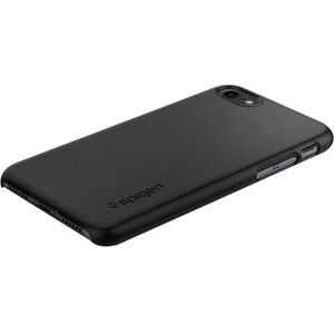 Spigen Thin Fit Case for Apple iPhone 7, iPhone 8, iPhone SE 2 Smartphone - Black - Smooth - Shock Resistant - Polycarbonate