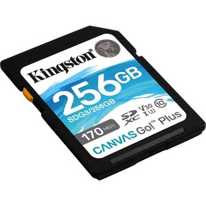 Kingston Canvas Go! Plus 256 GB Class 10/UHS-I (U3) SDXC - 1 Pack - 170 MB/s Read - 90 MB/s Write