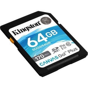Kingston Canvas Go! Plus 64 GB Class 10/UHS-I (U3) SDXC - 170 MB/s Read - 70 MB/s Write