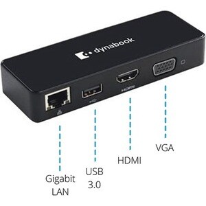 Dynabook/Toshiba USB Type C Docking Station for Monitor - 3840 x 2160, 1920 x 1200 - 1 x USB 3.0 - USB Type-C - Network (R