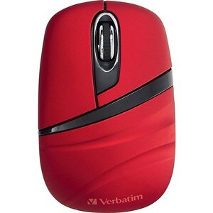 Verbatim Wireless Mini Travel Mouse, Commuter Series - Red - Wireless - Radio Frequency - 2.40 GHz - Red - 1000 dpi