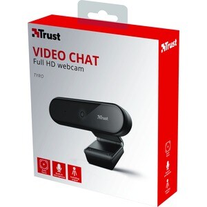 Webcam Trust Tyro - 30 fps - Nero, Argento - USB 2.0 - 1920 x 1080 Video - Auto focus - Microfono - Computer portatile, Co