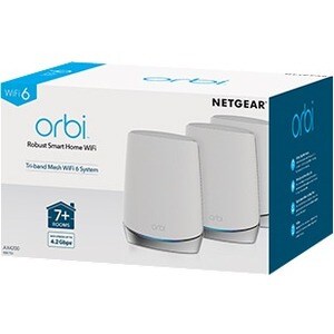 Netgear Orbi RBK753 Wi-Fi 6 IEEE 802.11ax Ethernet Wireless Router - 2.40 GHz ISM Band - 5 GHz UNII Band - 525 MB/s Wirele