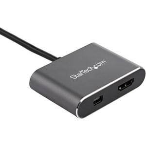 USB C Multiport Video Adapter - 4K 60Hz USB-C to HDMI 2.0 or Mini DisplayPort 1.2 Monitor Adapter - USB Type-C 2-in-1 Disp