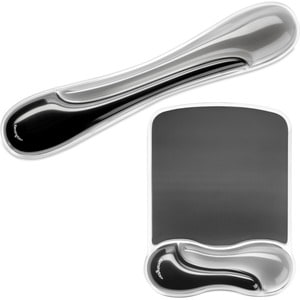 Kensington Duo Gel Mouse Pad Wrist Rest - Gray - 7.63" Dimension - Black/Gray - Gel - TAA Compliant
