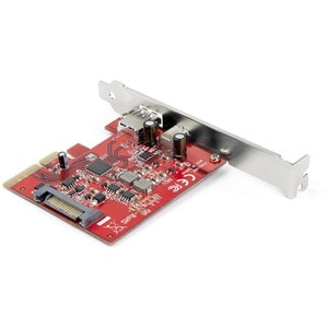 StarTech.com USB Adapter - PCI Express x4 - Plug-in Card - Red - UASP Support - 2 Total USB Port(s) - 2 USB 3.1 Port(s) - 