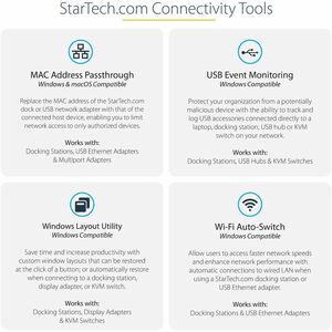 StarTech.com Docking Station - 1 Displays Supported - 4K - 3840 x 2160, 2048 x 1280 - 2 x USB Ports - 1 x USB 3.0 - USB Ty