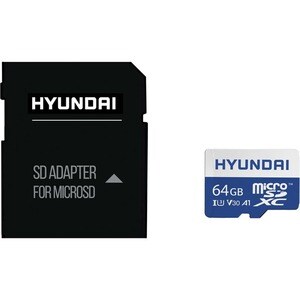 Hyundai 64GB microSDXC UHS-I Memory Card with Adapter, 90MB/s (U3) 4K Video, Ultra HD, A1, V30 - Up to 35MB/s write speeds