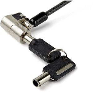 StarTech.com Universal Cable Lock - Portable - Black, Silver - Vinyl Coated Steel, Zinc Alloy - 2.01 m - For Notebook, Mon