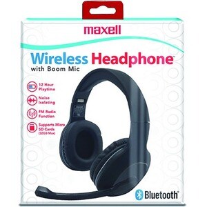Maxell BT-BNH 199342 Headset - Wireless - Bluetooth - Over-the-head - Circumaural - Black
