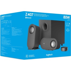 Logitech Z407 Bluetooth Speaker System - 40 W RMS - Black - Desktop - USB