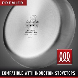 Calphalon Premier Stainless Steel 5-Qt. Saute Pan - - Stainless Steel, Aluminum, Tempered Glass Lid - Cooking, Sauteing, B