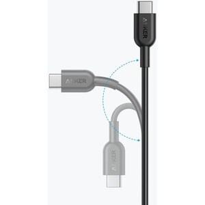 ANKER PowerLine II 6ft USB-C to USB-C 2.0 - 6 ft USB-C Data Transfer Cable for MacBook, MacBook Pro, Smartphone, Gaming Co