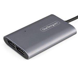 StarTech.com A/V Adapter - 1 x Type C Thunderbolt 3 - 2 x DisplayPort Digital Audio/Video - 7680 x 4320 Supported - Silver