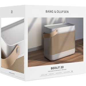 Bang & Olufsen Beolit 20 Portable Bluetooth Speaker System - Mist Gray - 37 Hz to 20 kHz - 360° Circle Sound - Battery Rec
