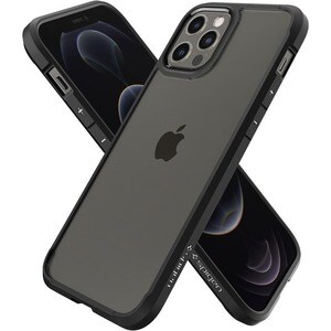 Spigen Ultra Hybrid Case for Apple iPhone 12 Pro, iPhone 12 Smartphone - Matt Black, Crystal Clear - Thermoplastic Polyure