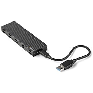 StarTech.com USB-C 10Gbps to M.2 NVMe or M.2 SATA SSD Enclosure, Portable M.2 PCIe/SATA SSD Aluminum Enclosure, USB-C & US