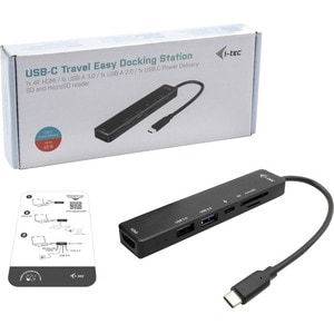i-tec USB Type C Docking Station for Notebook/Monitor - 60 W - 4K - 3840 x 2160 - 1 x USB 2.0 - 1 x USB 3.0 - USB Type-C -