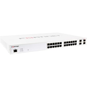 Fortinet FortiSwitch 124E-PoE 24 Ports Manageable Ethernet Switch - 2 Layer Supported - Modular - 4 SFP Slots - Twisted Pa