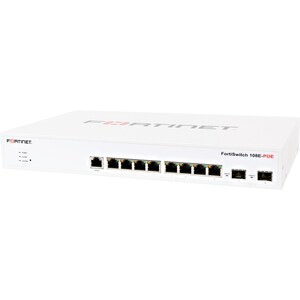 Fortinet FortiSwitch 108E-FPOE 8 Ports Manageable Ethernet Switch - 2 Layer Supported - Modular - 2 SFP Slots - Twisted Pa