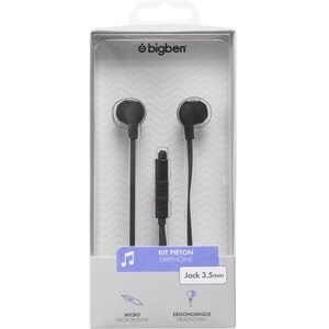 Auricular Bigben Cableado Intrauricular Estéreo - Negro - Biauricular - Intrauditivo - 32 Ohm - 30 Hz a 16 kHz - 120 cm Ca