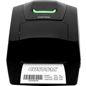 Custom D4 102 Desktop Direct Thermal/Thermal Transfer Printer - Monochrome - Label Print - Ethernet - USB - Yes - Black - 