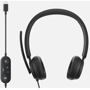 Microsoft Modern Wired On-ear Stereo Headset - Black - Binaural - Ear-cup - 100 Hz to 20 kHz - 150 cm Cable - Noise Reduct