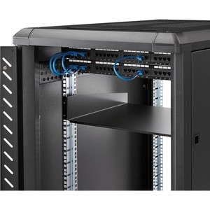 StarTech.com Black Standard Universal Server Rack Cabinet Shelf - 20 kg Static/Stationary Weight Capacity