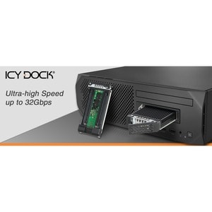 Icy Dock ToughArmor MB601M2K-1B Drive Bay Adapter for 3.5" M.2, SATA/600, PCI Express NVMe - U.2 (SFF-8639) Host Interface